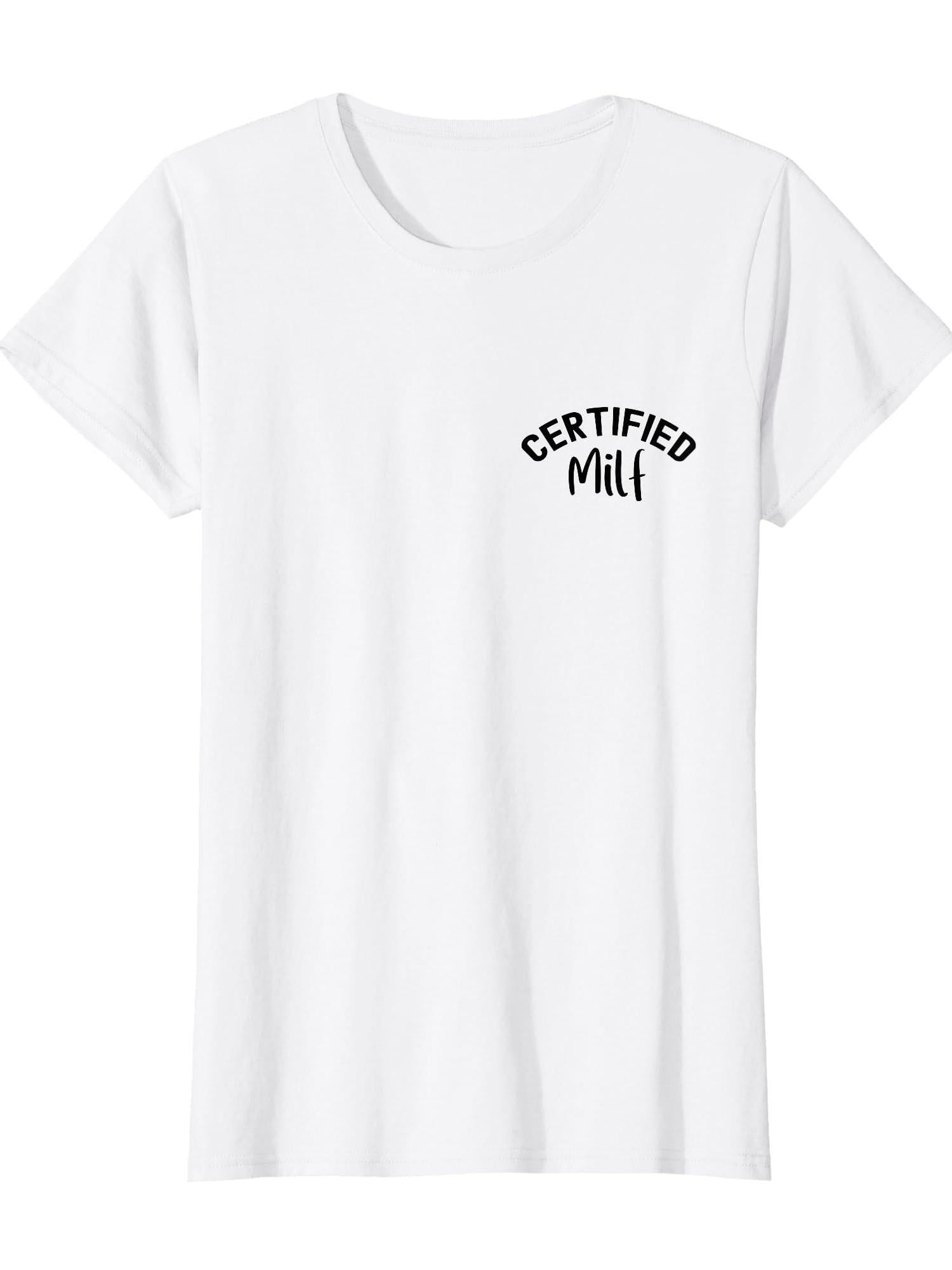 Certified Milf Funny Mother's Day Gift For Hot Moms T-shirt Milf 220gsm Cotton Round Neck Short Sleeve Casual Henley Shirt Men T-shirt