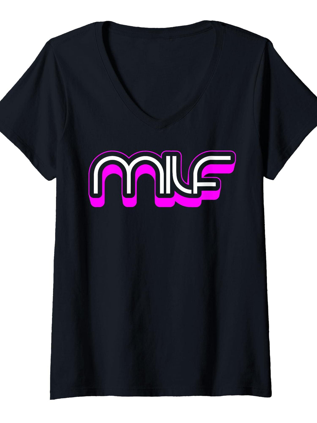 Womens Funny Sayings Milf T-shirt Milf 220gsm Cotton Round Neck Short Sleeve Casual Henley Shirt Men T-shirt