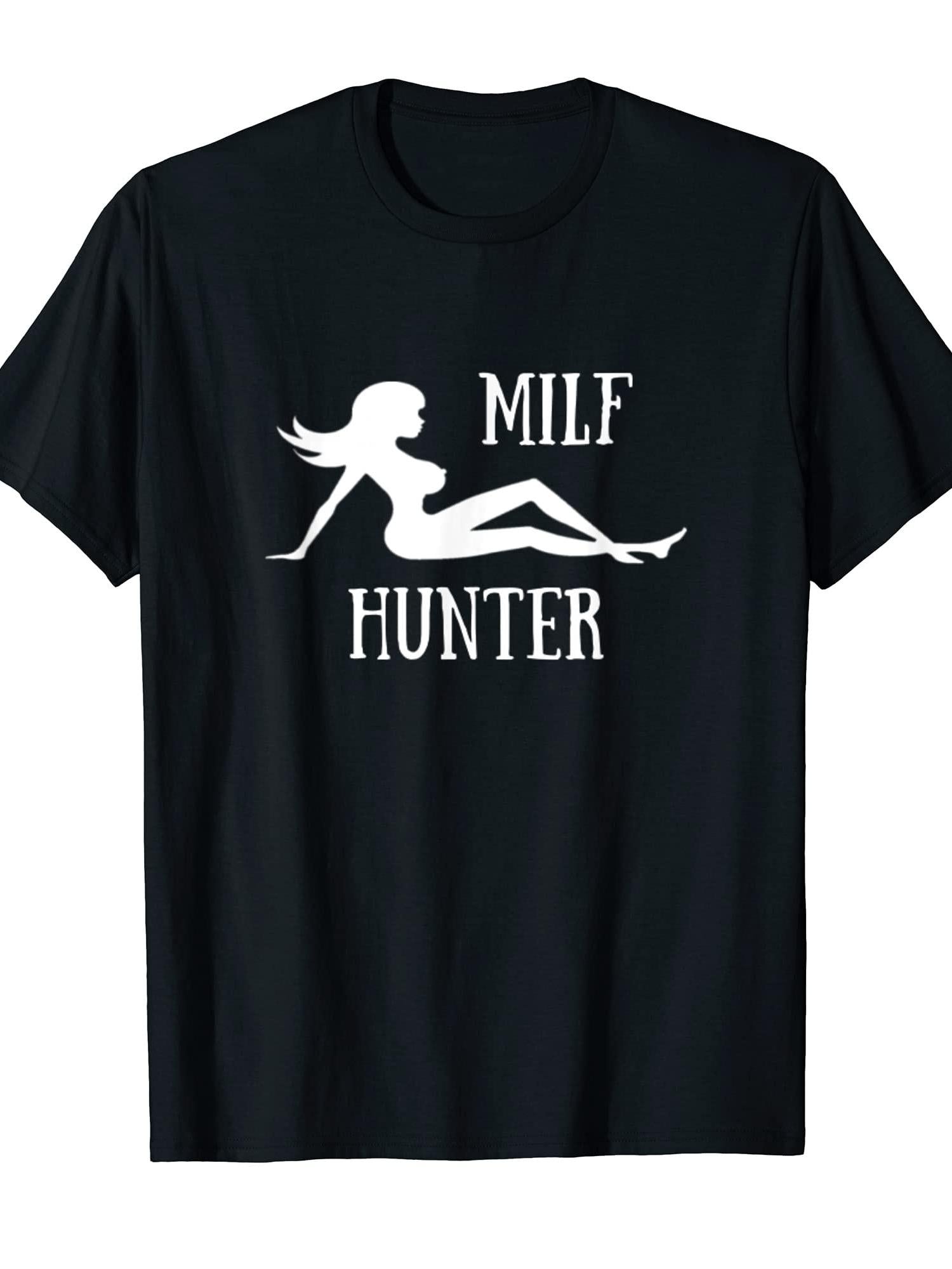 Milf Hunter Hot Moms T-shirt Milf 220gsm Cotton Round Neck Short Sleeve Casual Henley Shirt Men T-shirt