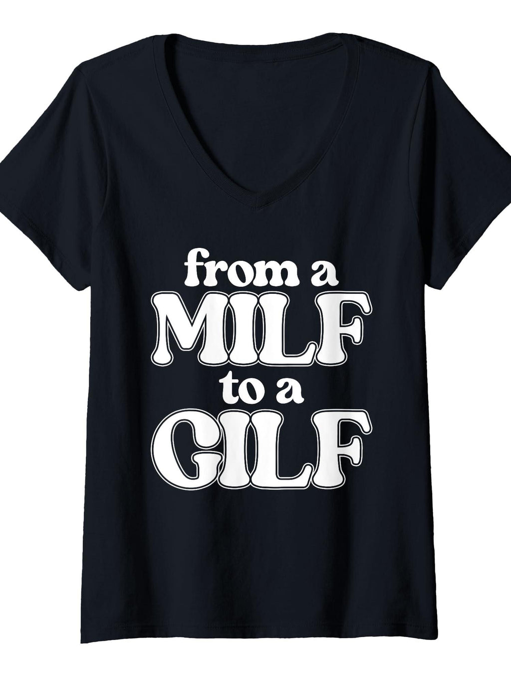 Womens From A Milf To A Gilf Funny Inappropriate Adult Humor Joke T-shirt Milf 220gsm Cotton Round Neck Short Sleeve Casual Henley Shirt Men T-shirt