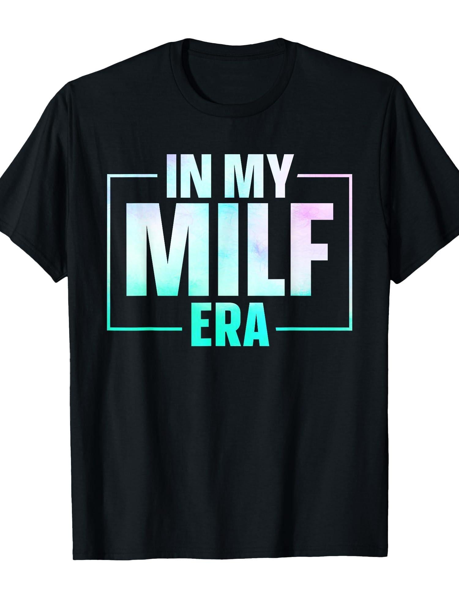 In My Milf Era T-shirt Milf 220gsm Cotton Round Neck Short Sleeve Casual Henley Shirt Men T-shirt