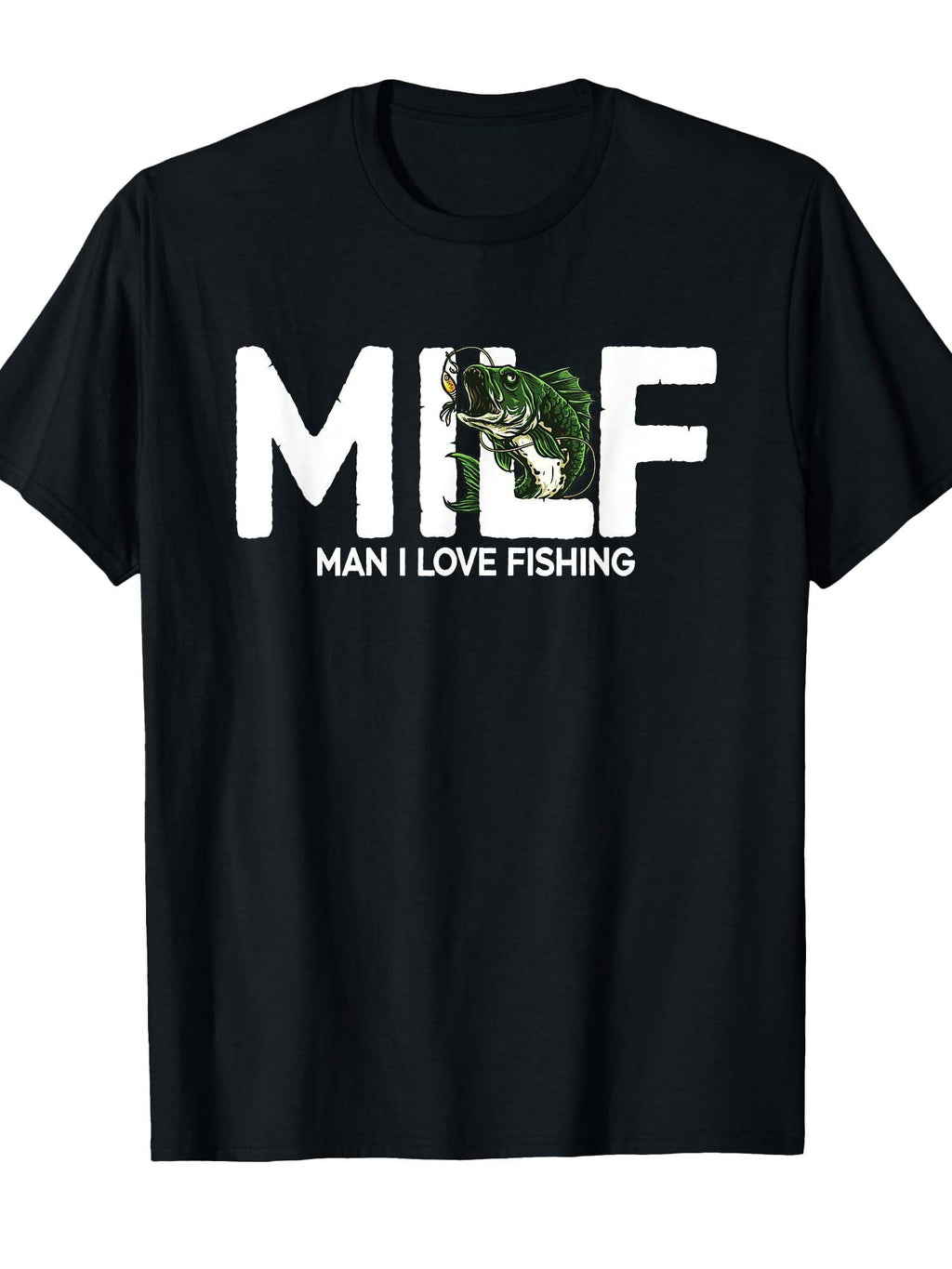 Milf Man I Love Fishing | Funny Fishing Fishermen Men Women T-shirt Milf 220gsm Cotton Round Neck Short Sleeve Casual Henley Shirt Men T-shirt