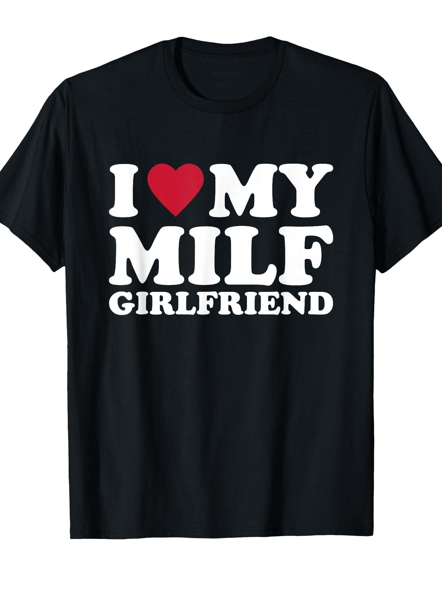 I Love My Milf friend T-shirt Milf 220gsm Cotton Round Neck Short Sleeve Casual Henley Shirt Men T-shirt