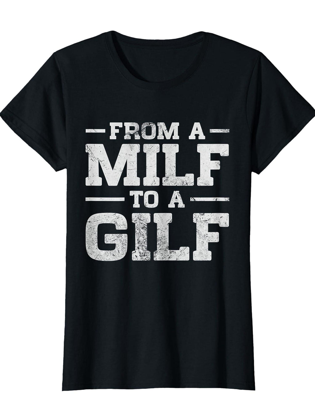 From A Milf To A Gilf Hot Moms Grandmas Adult Humor Grunge T-shirt Milf 220gsm Cotton Round Neck Short Sleeve Casual Henley Shirt Men T-shirt