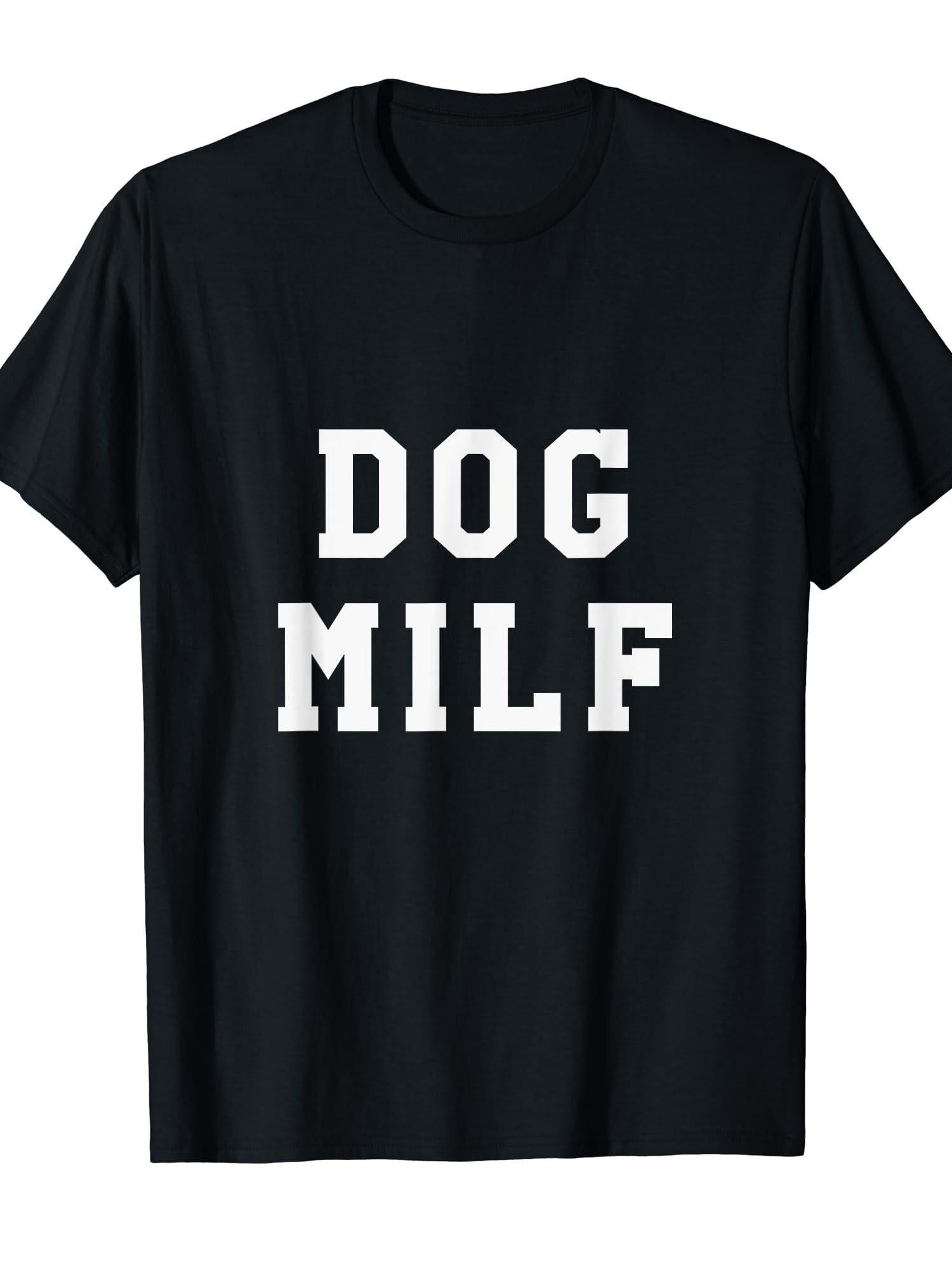 Dog Mom Dog Milf Gift Shirt Milf 220gsm Cotton Round Neck Short Sleeve Casual Henley Shirt Men T-shirt