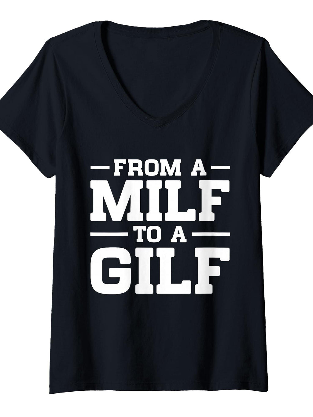 Womens From A Milf To A Gilf Funny Hot Moms To Grandmas Adult Humor T-shirt Milf 220gsm Cotton Round Neck Short Sleeve Casual Henley Shirt Men T-shirt