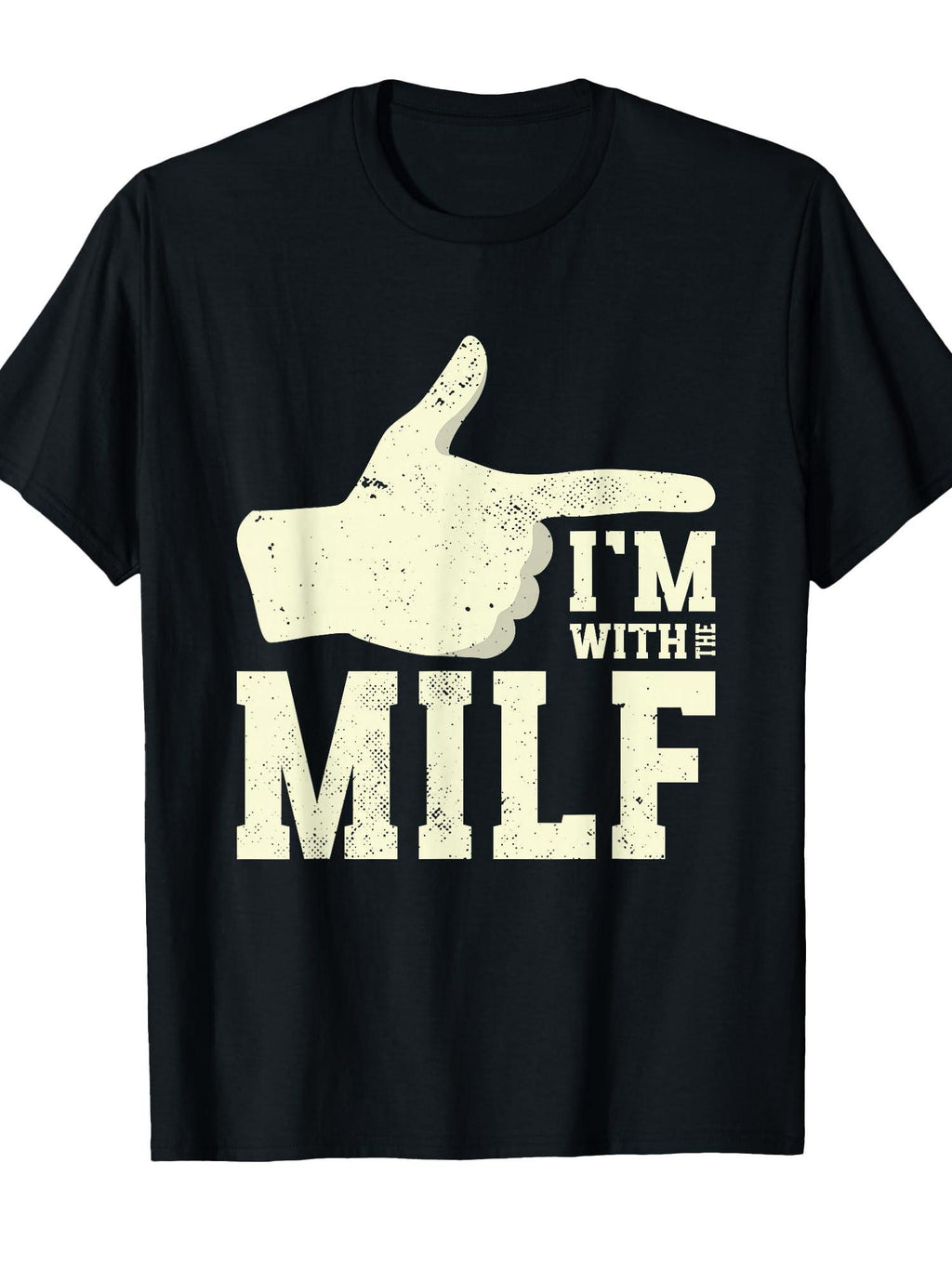 Funny I'm With Milf | Love Relationship | Couple Soulmate T-shirt Milf 220gsm Cotton Round Neck Short Sleeve Casual Henley Shirt Men T-shirt