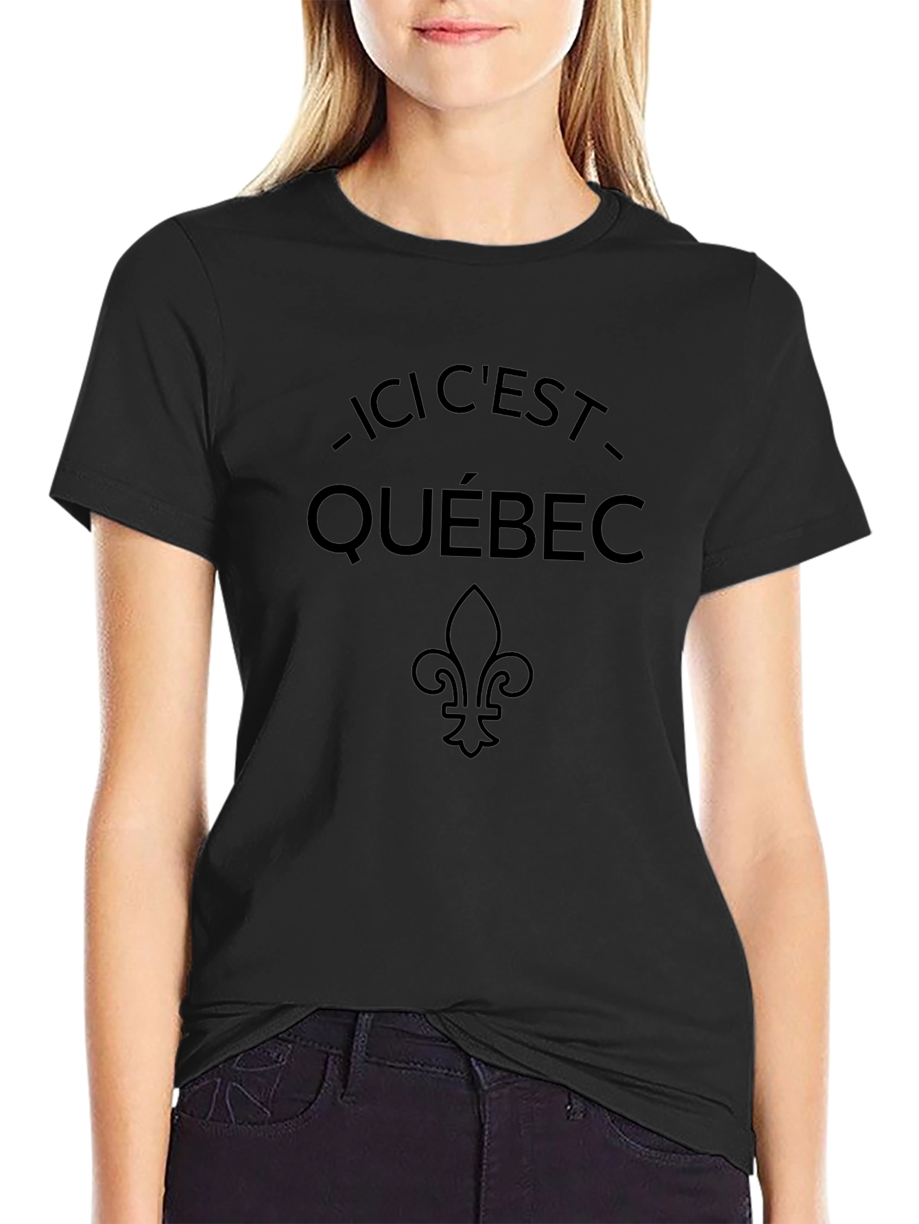 Ici Cest Québec Black T-Shirt
