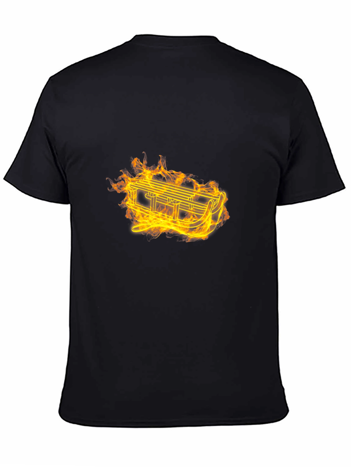 Flaming Sled Graphic T-Shirt