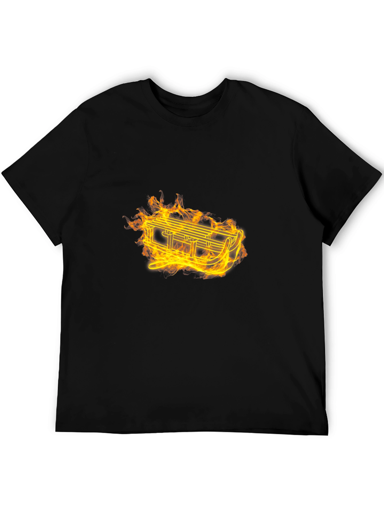 Flaming Sled Graphic T-Shirt