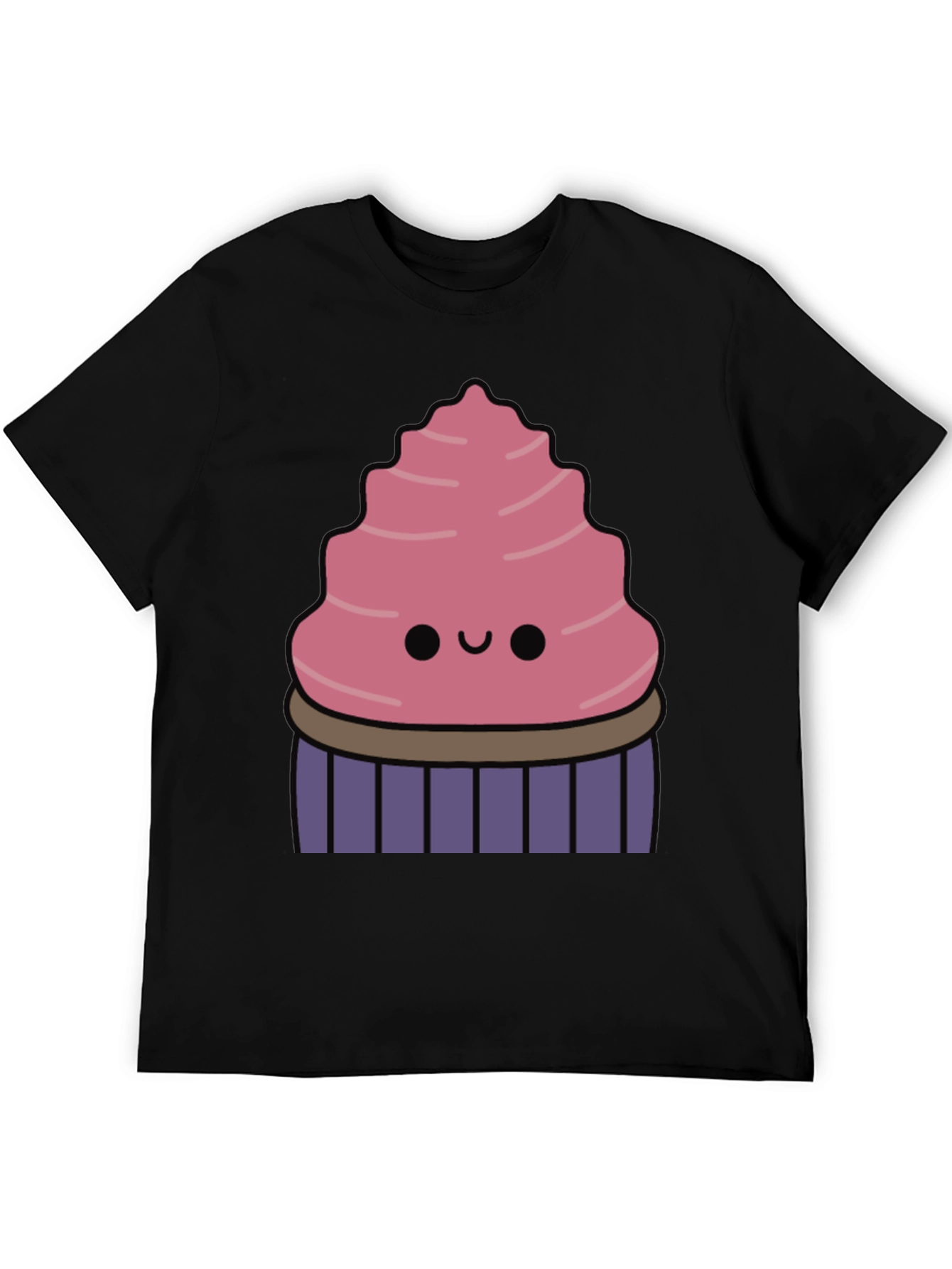 Cute Cupcake Graphic T-Shirt - Black Cotton Tee