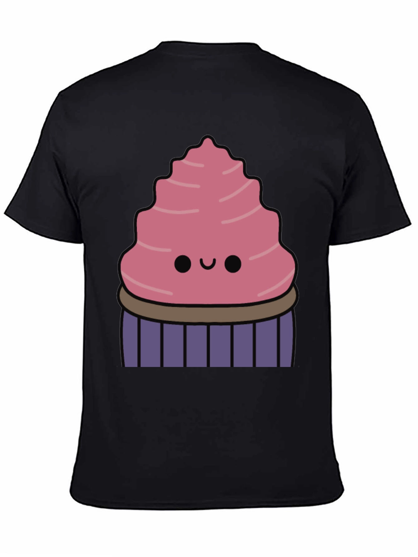Cute Cupcake Graphic T-Shirt - Black Cotton Tee