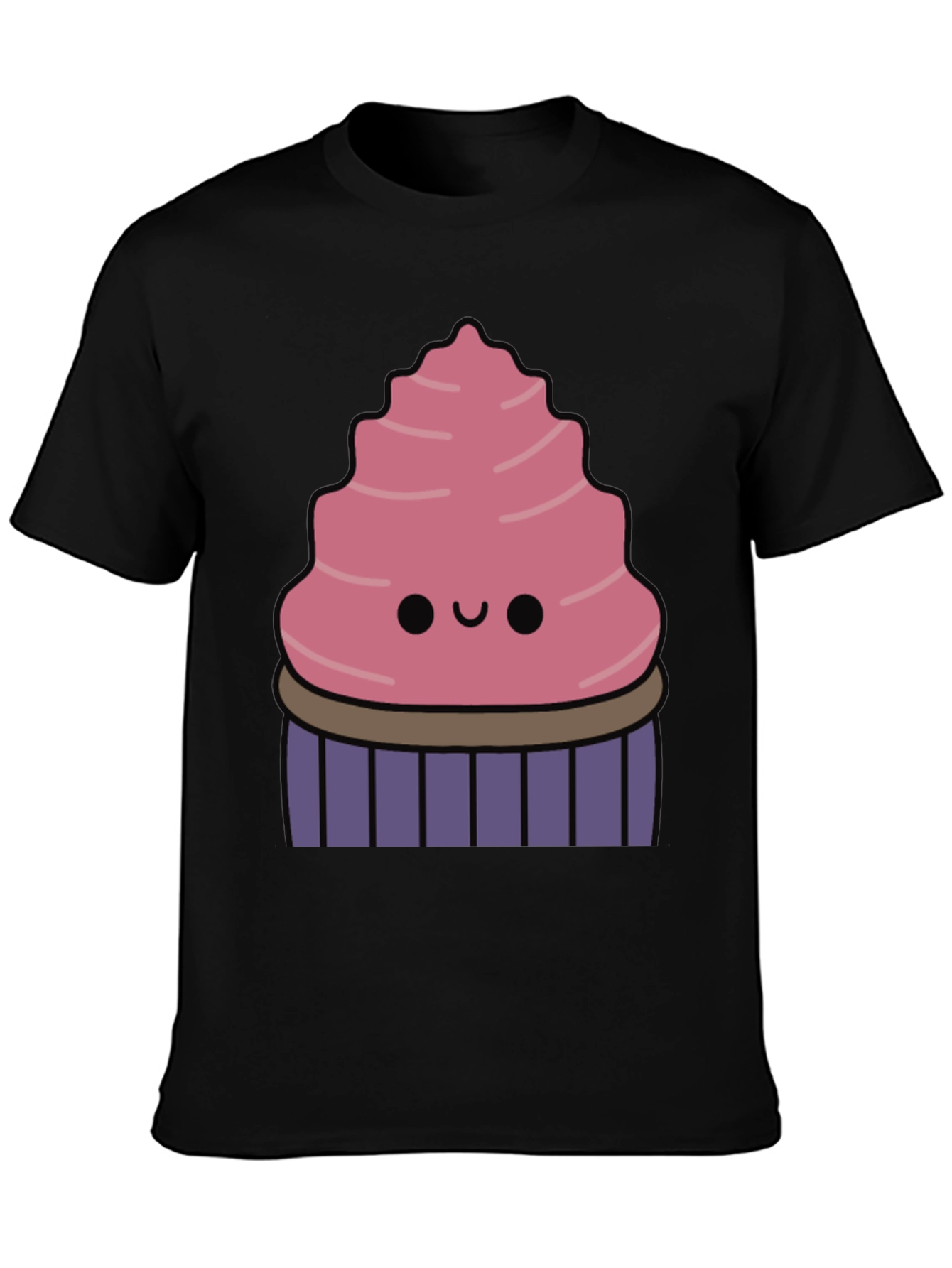 Cute Cupcake Graphic T-Shirt - Black Cotton Tee