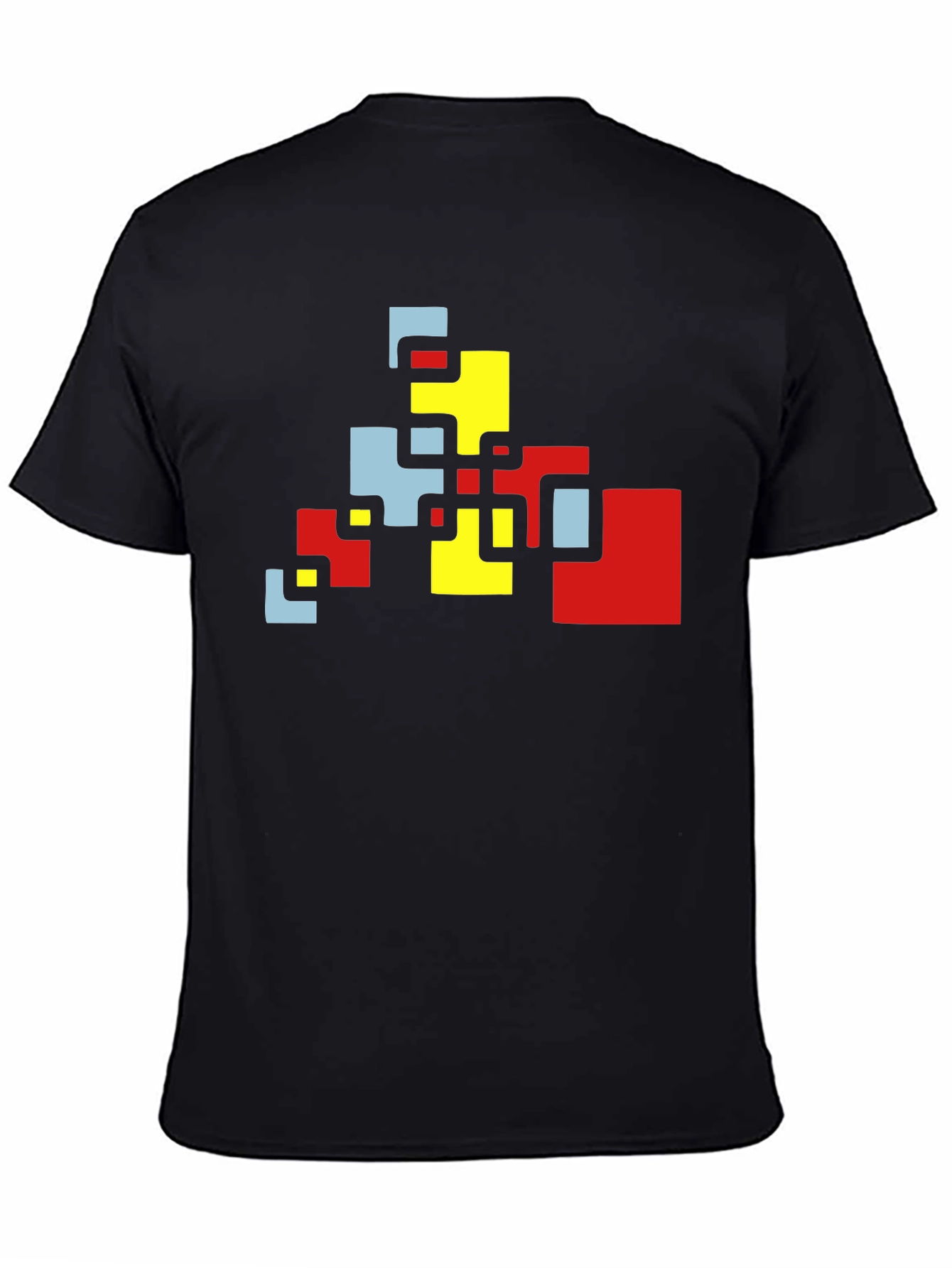 Geometric Block Design Black T-Shirt