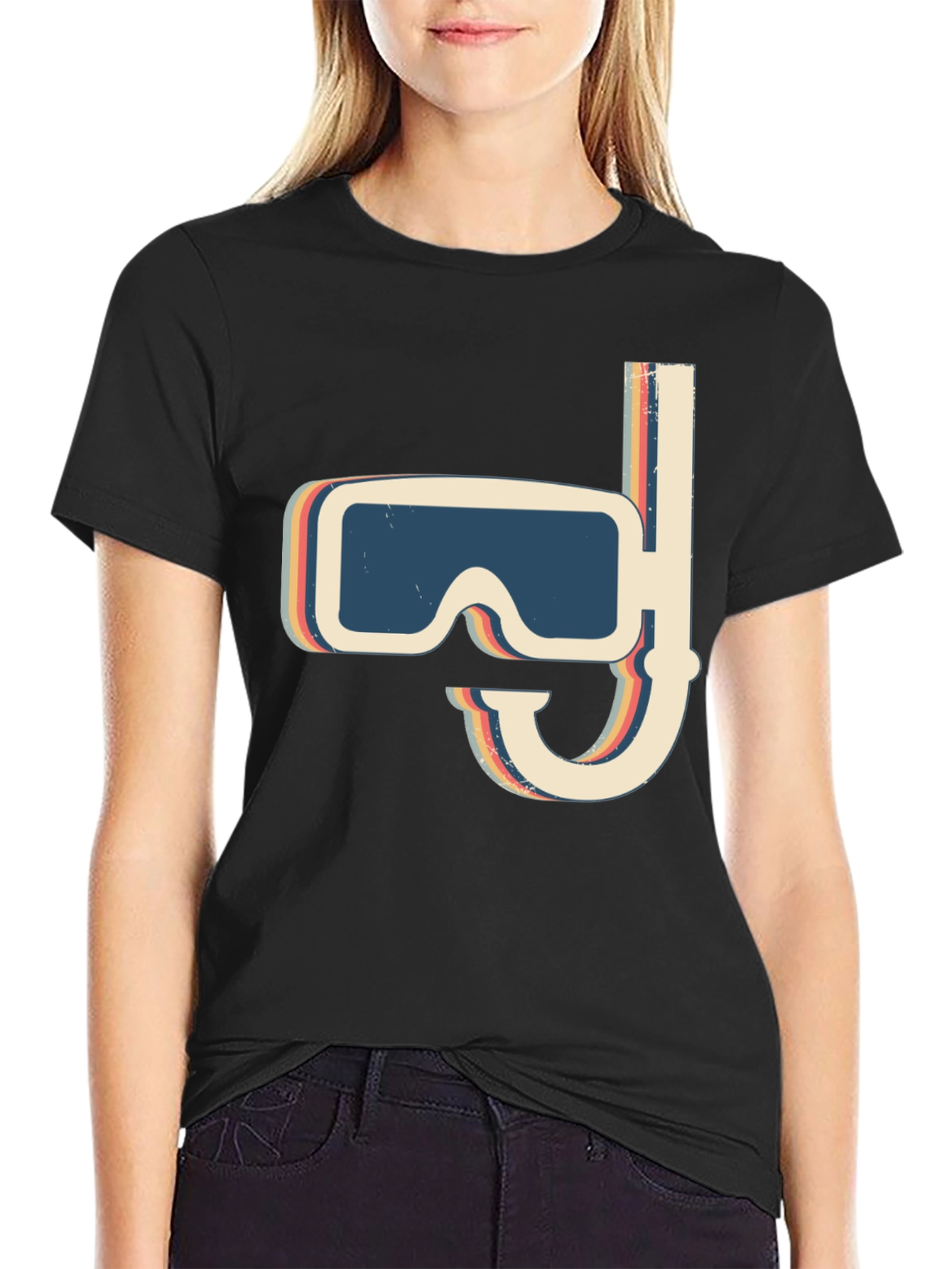 Retro Dive Mask T-Shirt - Vintage Scuba Diver Tee